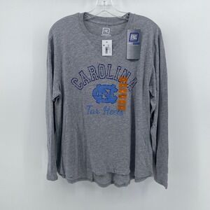ProEdge UNC Tar Heels Long Sleeve Shirt Womens Medium NCAA Carolina Blue NWT